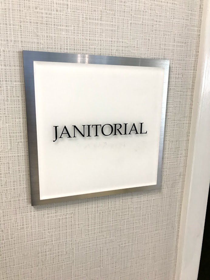 interior office door sign of Janitorial by Blackfire Signs in Atlanta